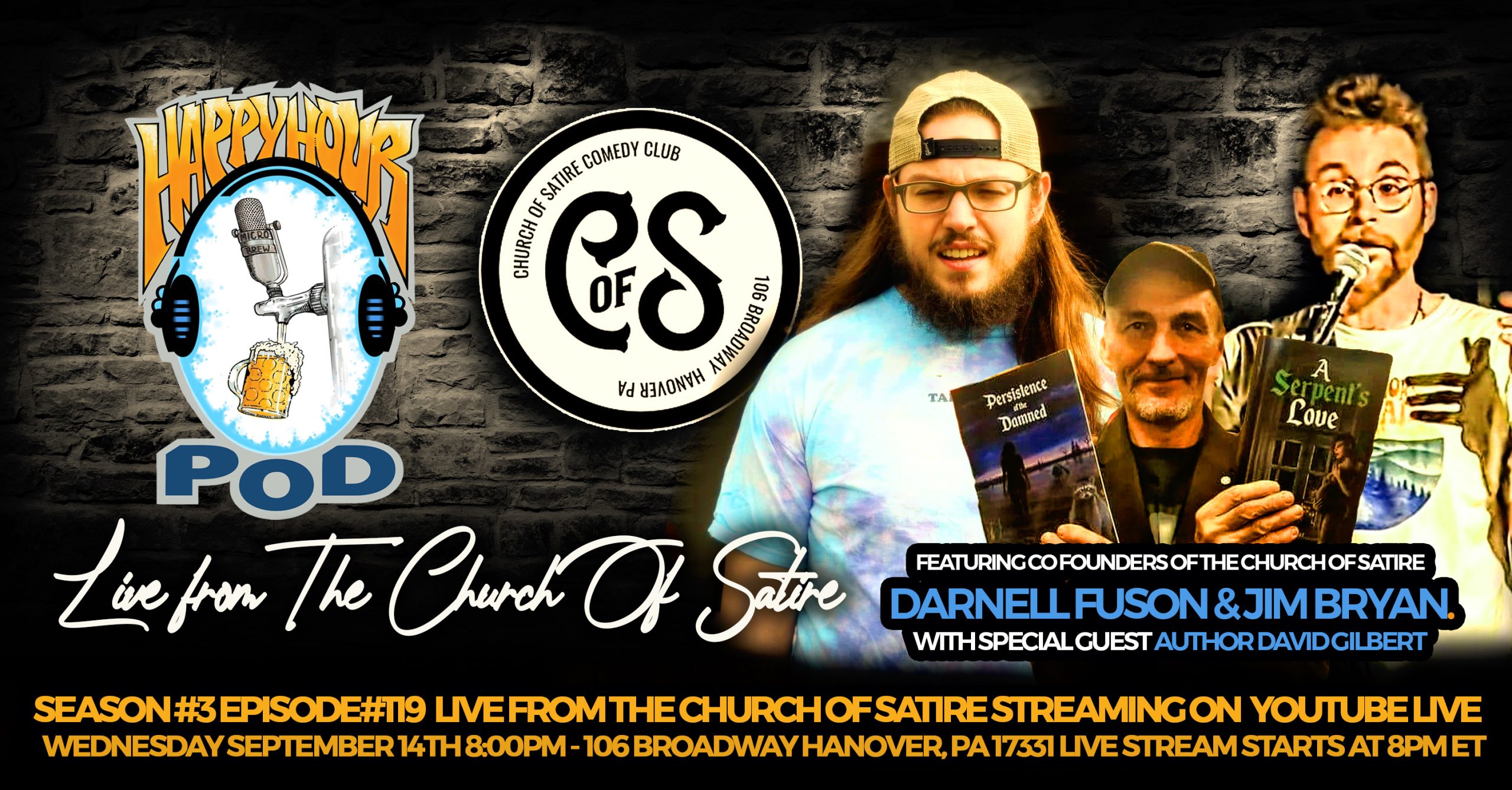 Featuring Jim Bryan, Darnell Fusion, David Gilbert

Recorded Live at the church of satire